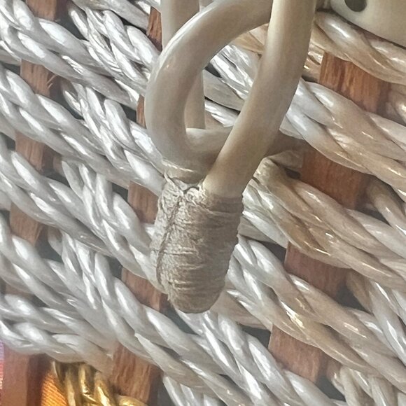 Singer Sewing Basket With Clear Plastic Insert Vintage 1970s Wicker Orange Pink - Picture 9 of 16